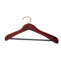 Mahogany Suit Coat Hanger with Rounded Bar for Pants